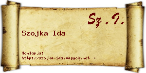 Szojka Ida névjegykártya
